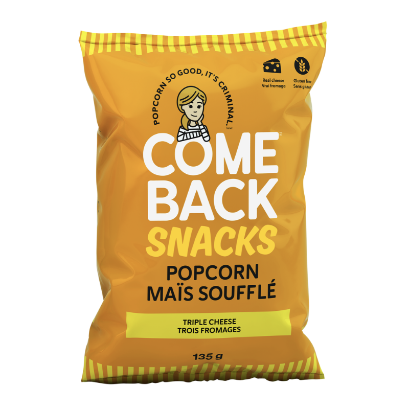 1 Case - 12 Pack, 135g - COMEBACK SNACKS, Triple Cheese