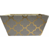 1 Case - 10pack, Rectangular Patterned Gold fabric basket with matching fabric liner 11"x8"x5"H