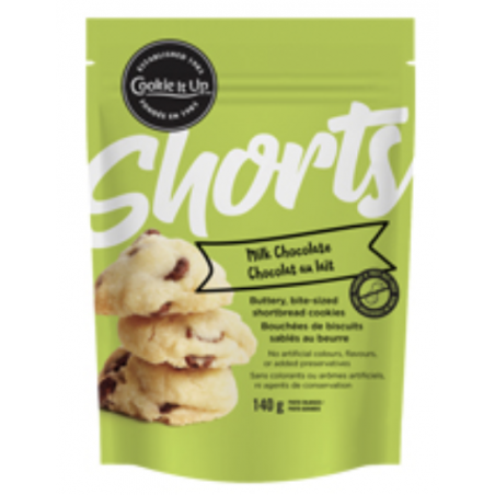1 Case - 6 Pack, COOKIE IT UP, Handmade Specialty Cookies  - Milk Chocolate Shorts, 140g Box