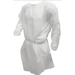 1 Case - 100pack, Isolation Gown, One Size, White, Polypropylene