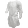 1 Case - 100pack, Isolation Gown, One Size, White, Polypropylene