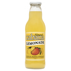 1 Case - 12 Pack - CABANA, Natural Cane Sugar Lemonade, TROPICAL MANGO LEMONADE, 591ml