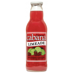 1 Case - 12 Pack - CABANA, Natural Cane Sugar Lemonade, RASPBERRY LIMEADE, 591ml