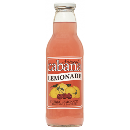 1 Case - 12 Pack - CABANA, Natural Cane Sugar Lemonade,CHERRY LEMONADE, 591ml