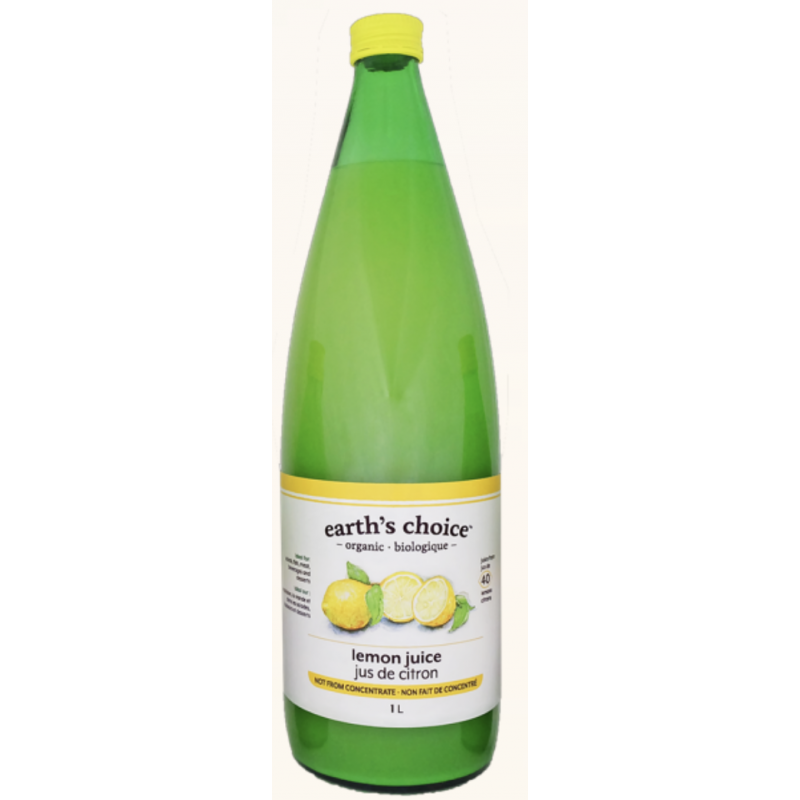 1 Case - 6 Pack - EARTH'S CHOICE, Earth's Choice Juice, Organic Lemon Juice Large, 1L