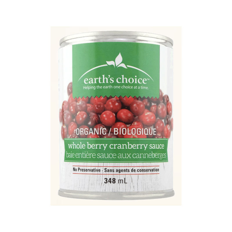 1 Case - 12 Pack - EARTH'S CHOICE, Earth's Choice Juice, Organic Cranberry Sauce Whole Berry, 348ml