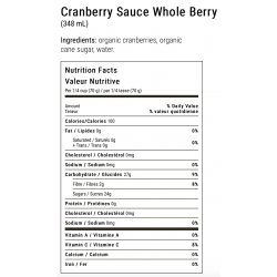 1 Case - 12 Pack - EARTH'S CHOICE, Organic Cranberry Sauce Whole Berry, 348ml