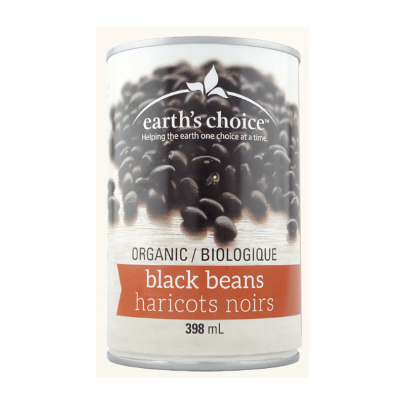 1 Case - 12 Pack - EARTH'S CHOICE, Organic Black Beans, 398mL