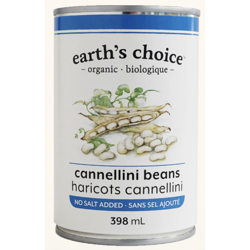 1 Case - 12 Pack - EARTH'S CHOICE, Organic Cannellini Beans, 398mL