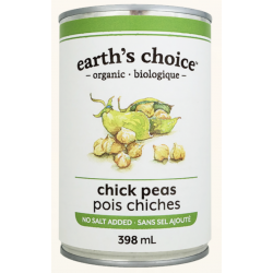 1 Case - 12 Pack - EARTH'S CHOICE, Organic Chick Peas, 398mL