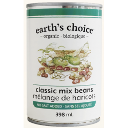 1 Case - 12 Pack - EARTH'S CHOICE, Organic Classic Bean Mix, 398mL