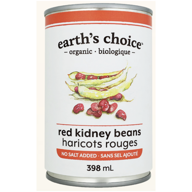 1 Case - 12 Pack - EARTH'S CHOICE, Organic Red Kidney Beans, 398mL