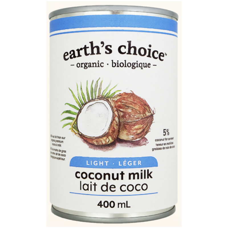 1 Case - 12 Pack - EARTH'S CHOICE, Coconut Milk Light 5%, 200mL