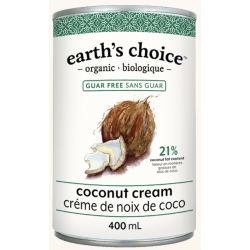 1 Case - 12 Pack - EARTH'S CHOICE, Organic Coconut Cream Guar Gum Free, 400mL