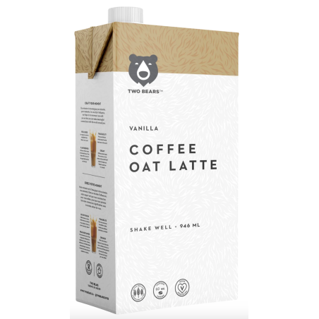 1 Case 6 Pack - TWO BEARS, VANILLA COFFEE OAT LATE 946ML