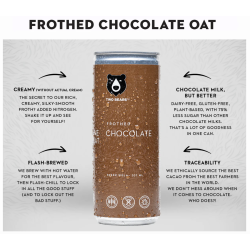 1 Case 6 Pack TWO BEARS FROTHED CHOCOLATE OAT MILK, 207ml