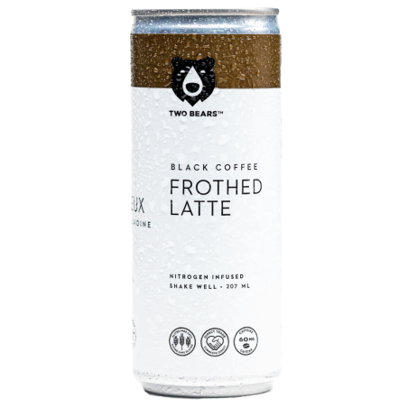 1 Case 6 Pack TWO BEARS FROTHED BLACK OAT LATTE, 207ml