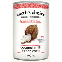 1 Case - 12 Pack - EARTH'S CHOICE, Organic Coconut Milk Guar Gum Free, 400mL