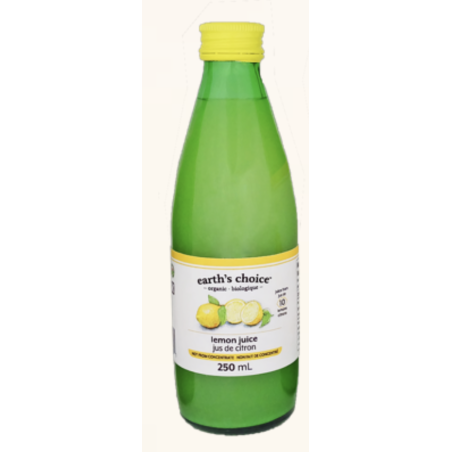 1 Case 12 pack Earth’s Choice Organic Lemon Juice Small, 250ml