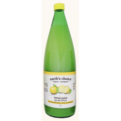 1 Case 6 pack Earth’s Choice Organic Lemon Juice Large, 1L