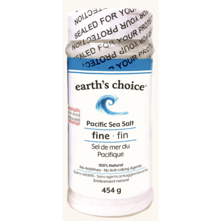 1 Case - 6 Pack - EARTH'S CHOICE, Pacific Sea Salt Fine, 454g