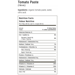 1 Case - 24 Pack, Earth's Choice Tomato's -  Organic Tomato Paste, 156ml