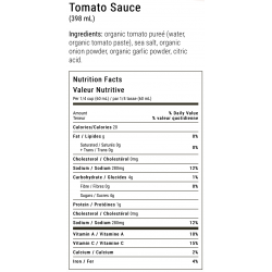 1 Case - 12 Pack, Earth's Choice Tomato's -  Organic Tomato Sauce, 396ml