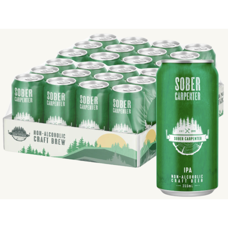 1 Case 24 Pack, SOBER CARPENTER, NON-ALCOHOLIC CRAFT BEER,IPA - 6 x 4 PACK, 355ML