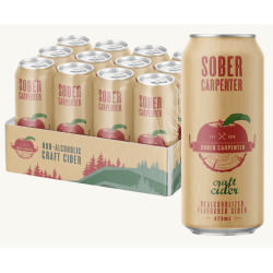 1 Case 12 Pack, SOBER CARPENTER, NON-ALCOHOLIC CRAFT BEER, DE-ALCOHOLIC CIDER, 473ML