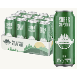 1 Case 12 Pack, SOBER CARPENTER, NON ALCOHOLIC BEER - IPA, 473ml