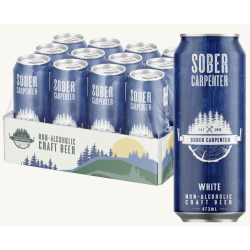 1 Case 12 Pack, SOBER CARPENTER, NON ALCOHOLIC BEER- WHITE, 473ml