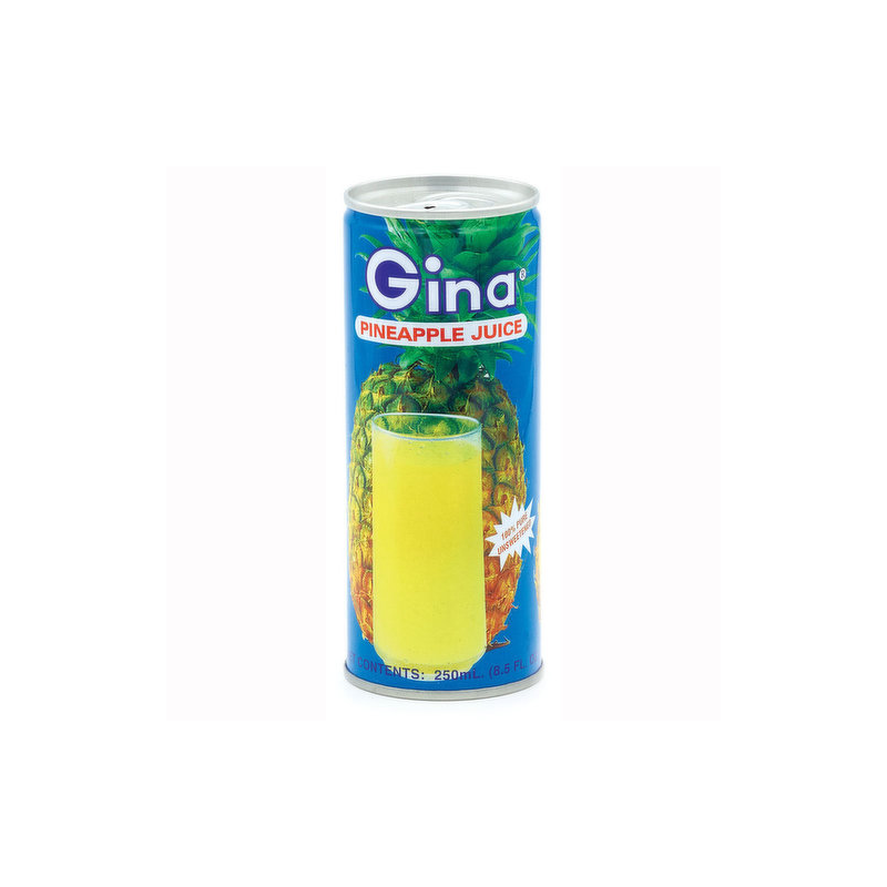 1 Case - 30 Pack, Gina Pineapple Juice, 240ml