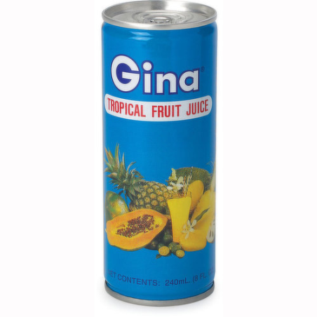 1 Case - 30 Pack - Gina Tropical Juice, 240ml