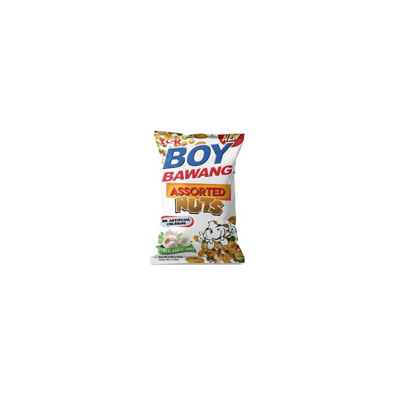 1 Case - 40 Pack, Boy Bawang Assorted Nuts Garlic, 85g