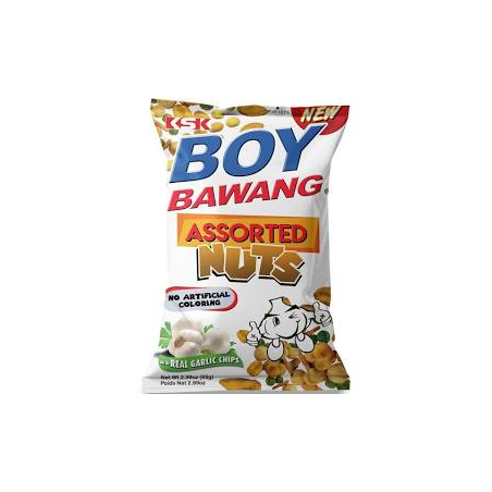 1 Case - 40 Pack, Boy Bawang Assorted Nuts Garlic, 85g