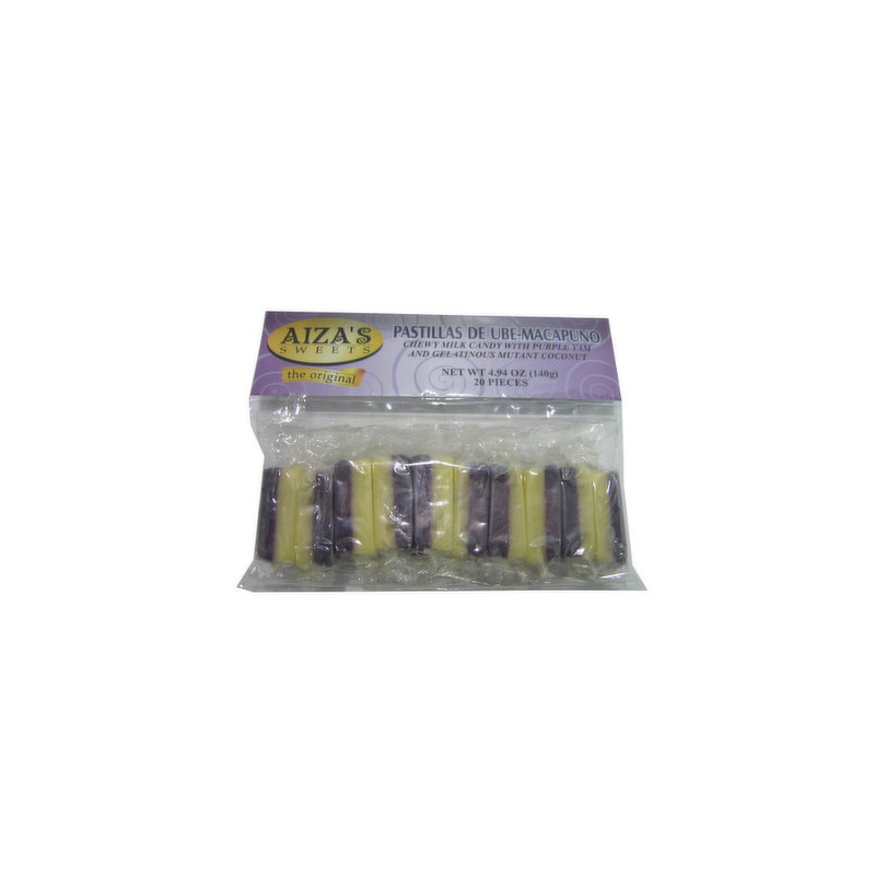 1 Case - 20 Pack, Aiza’s Pastillas Ube Macapuno, 134g