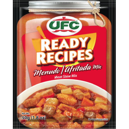 1 Case, 72 Pack, UFC Menudo/Afritada Mix, 50g