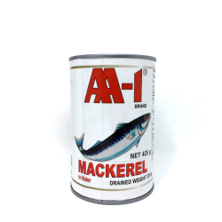 1 Case, 24 Pack, AA-1 Mackerel in Water 425g