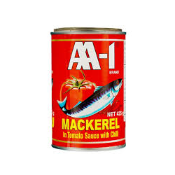 1 Case, 24 Pack, AA-1 Mackerel Tomato Chili 425g