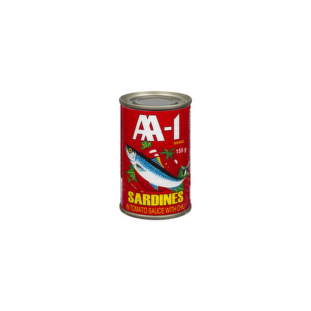 1 Case, 48 Pack, AA-1 Sardine Tomato Chili 155g