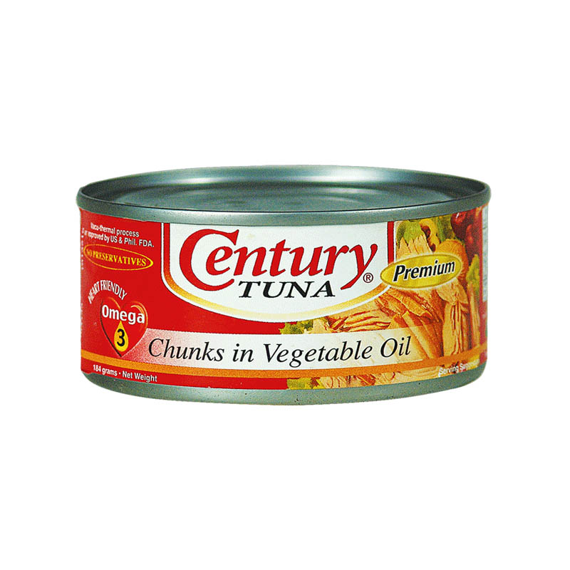 1 Case 48 Pack Century Tuna Chunk VegOil 184g