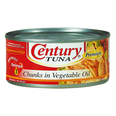 1 Case 48 Pack Century Tuna Chunk VegOil 184g