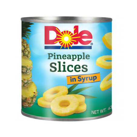 1 Case, 24 Pack, Dole Pneaple Slice Syrup 432g