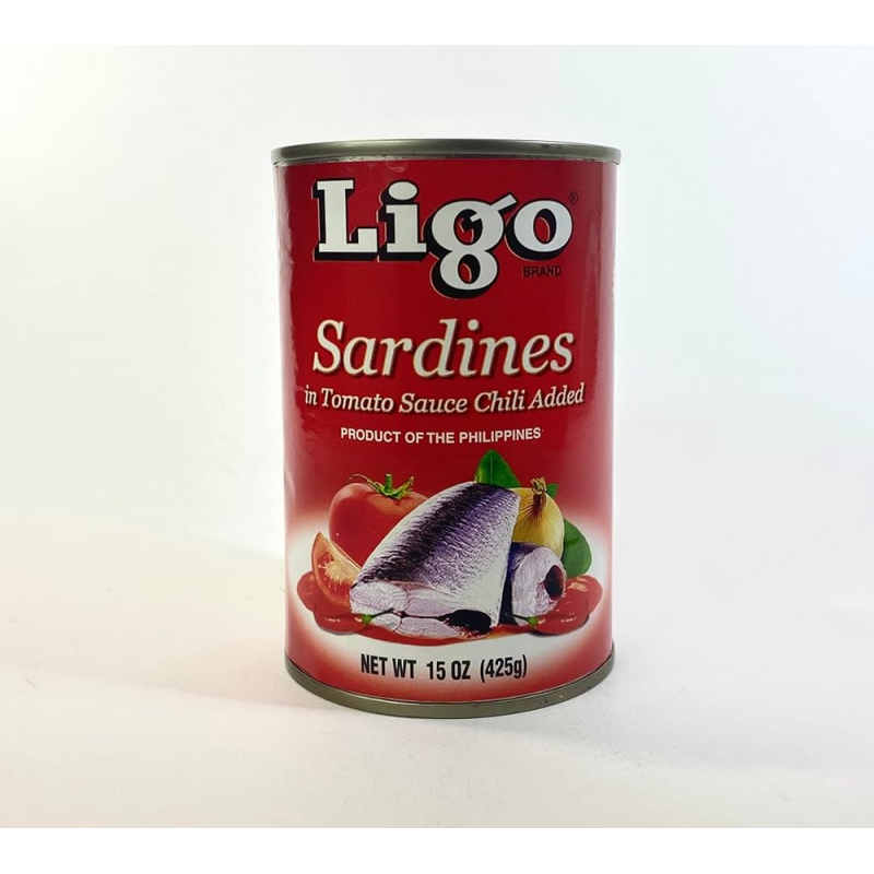 1 Case,  100 Pack, Ligo Sardine Tomato Chili 155g