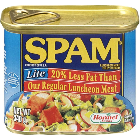 1 Case, 12 Pack, Spam Luncheon Meat Lite 20% 340g