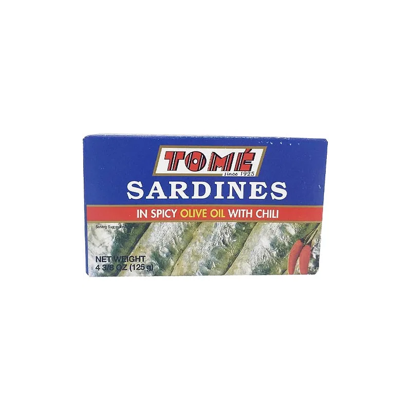 1 Case 50 Pack, Tome Sardine Olive Oil Chili 125g