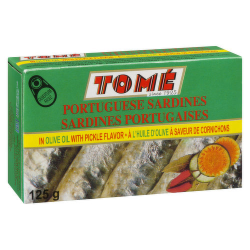 1 Case 50 Pack, Tome Sardine Olive Oil Pickle 125g