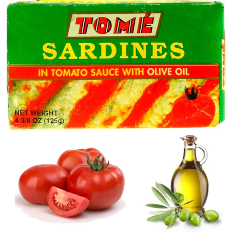 1 Case, 50 Pack, Tome Sardine Tomato Sauce 125g