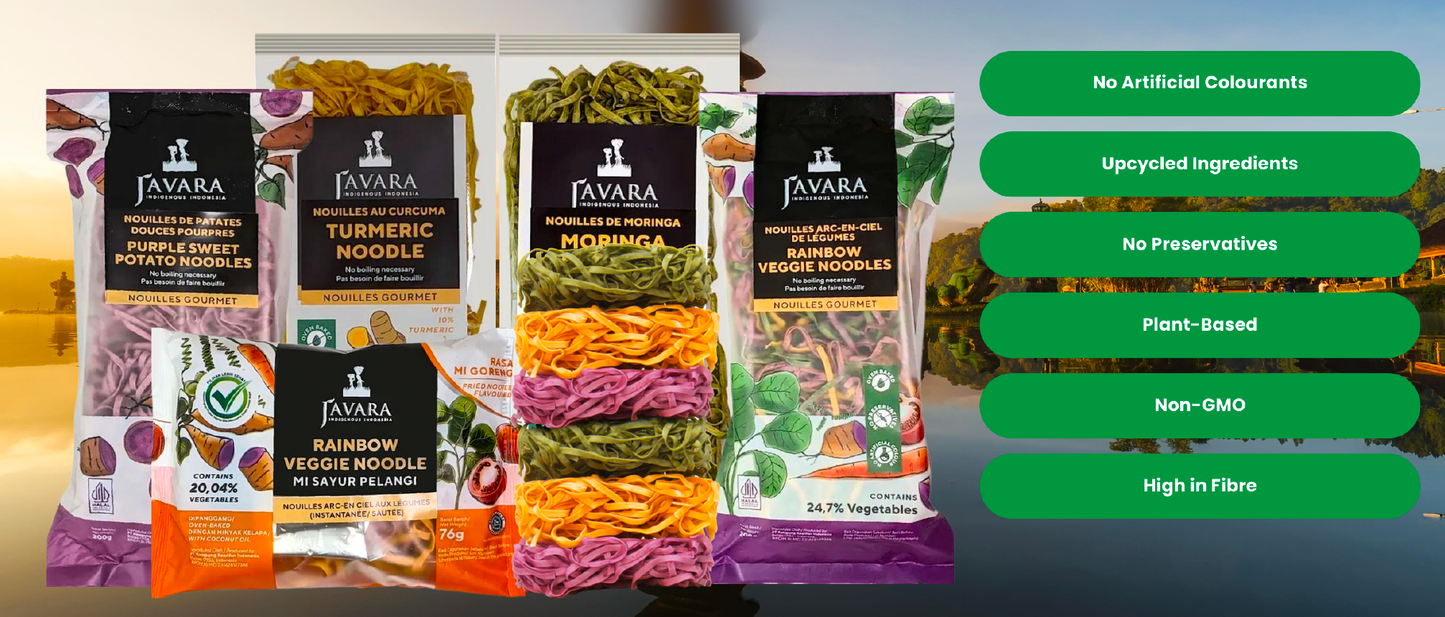 1 Case, 12 Pack - JAVARA NOODLE TURMERIC 200G