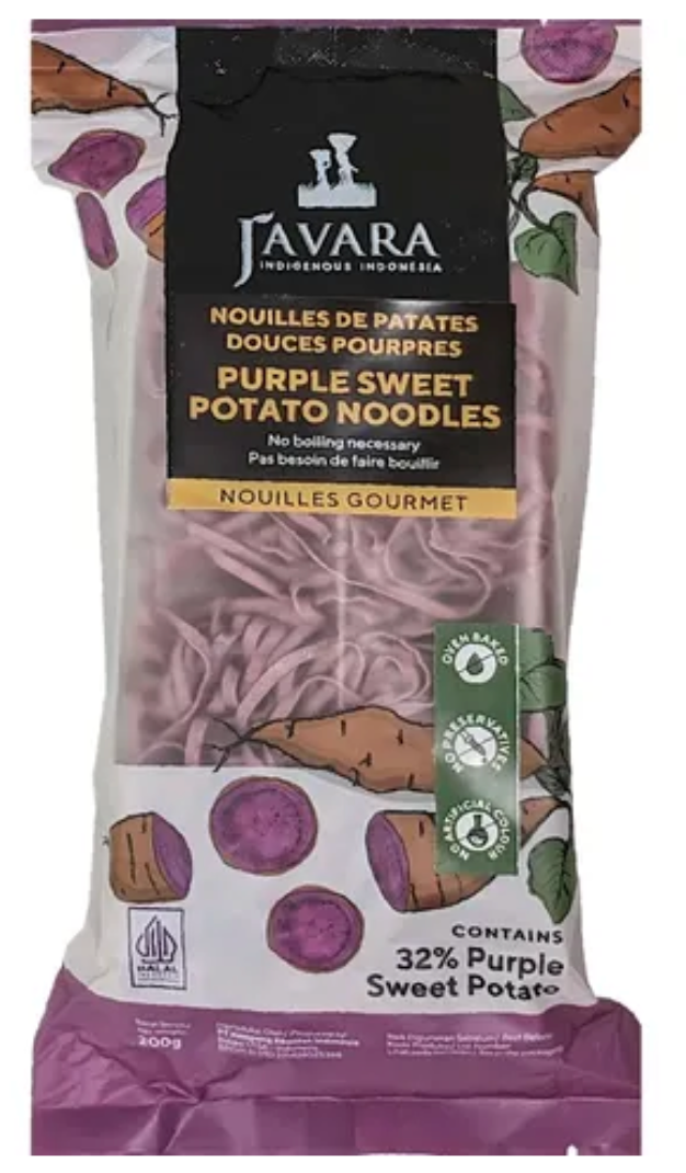 1 Case, 12 Pack - JAVARA NOODLE PURPLE SWEET POTATO 200G